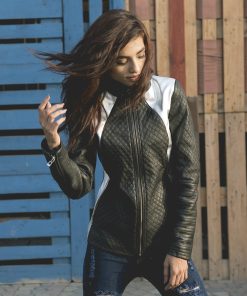 Silver and Black Bomber Jacket Zoom