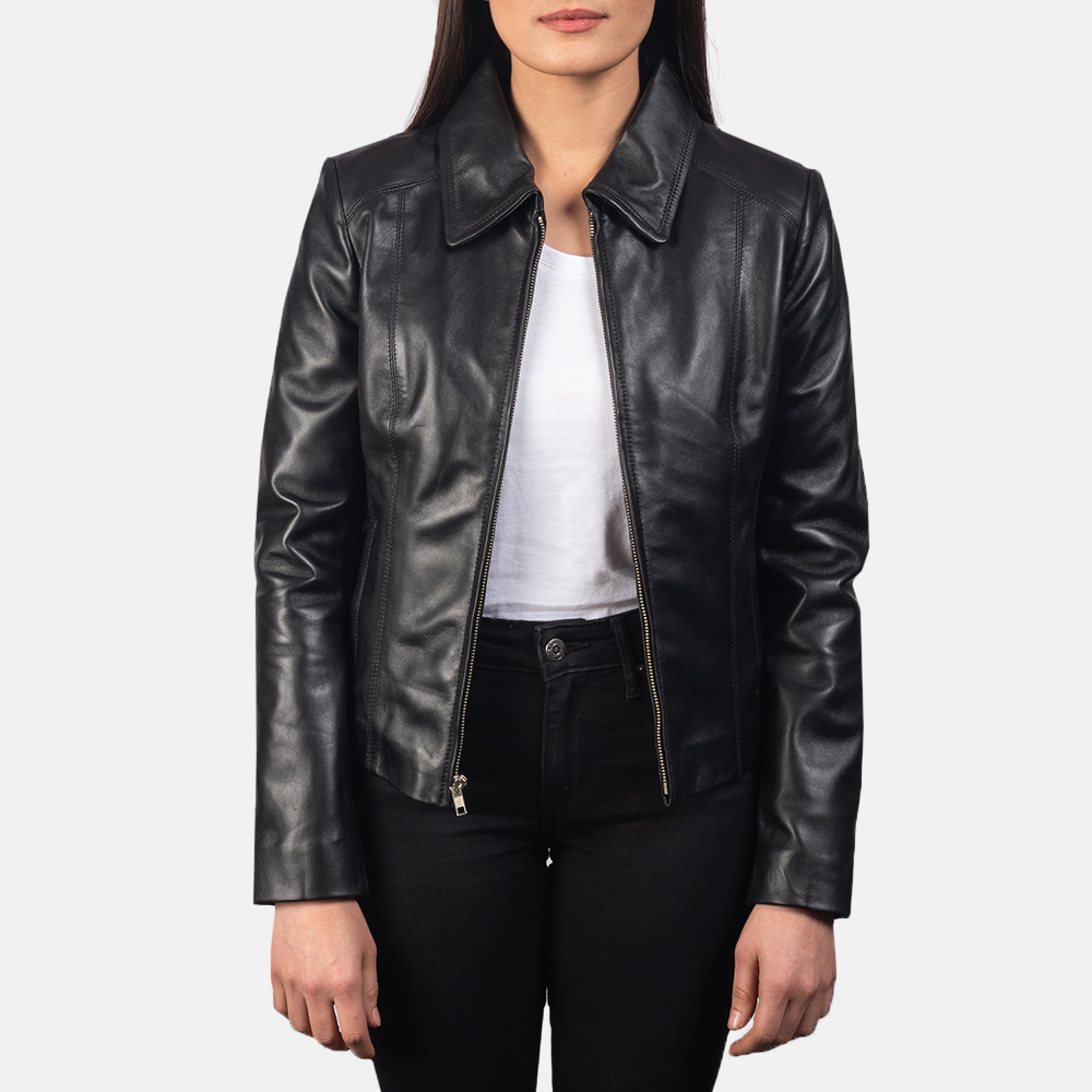 Colette Black Leather Jacket For Women 2-1551971654692