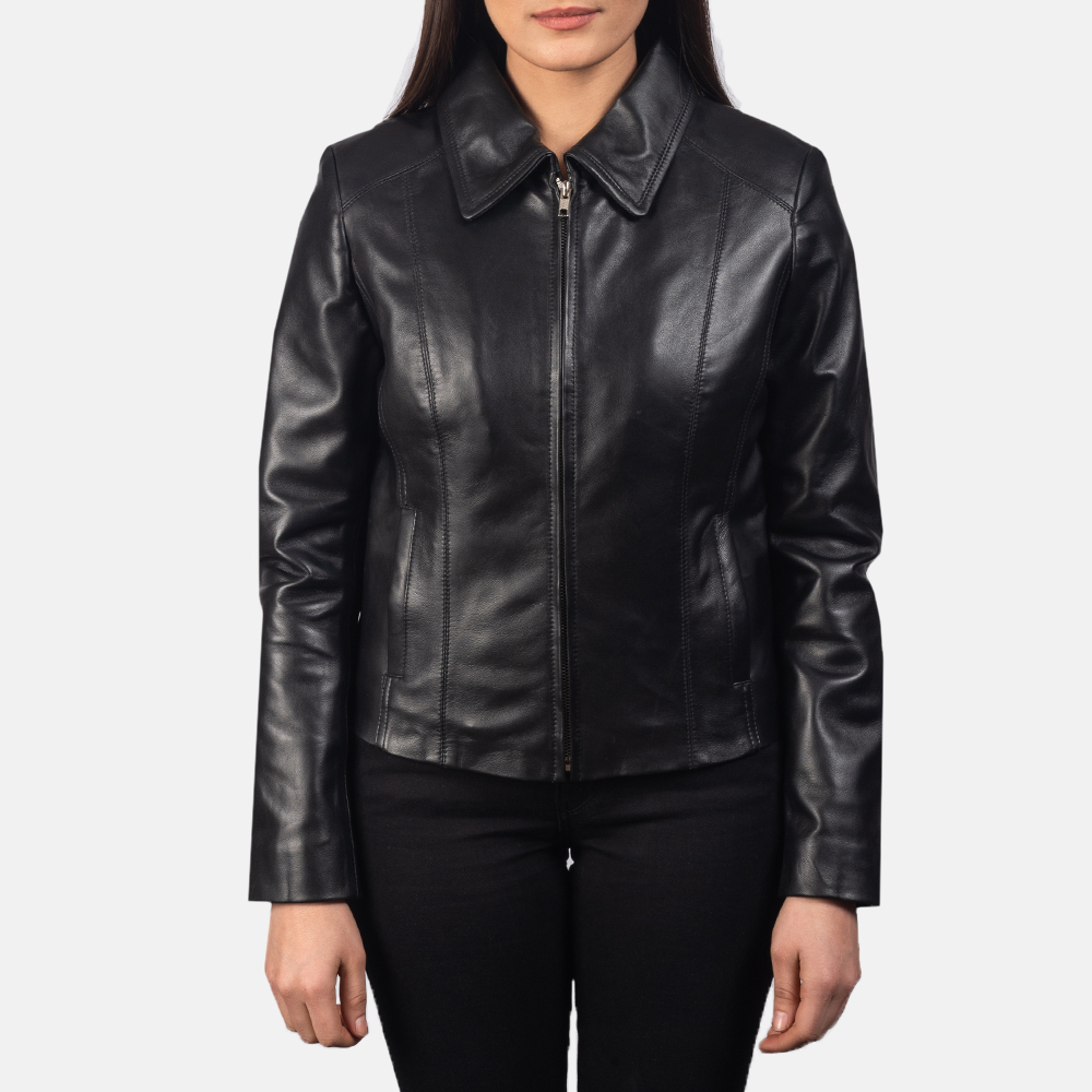Colette Black Leather Jacket For Women 4-1551971654794
