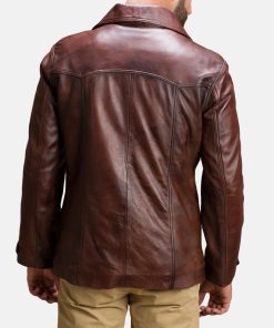 Alternative view of Mens Vincent Alley Brown Leather Jacket