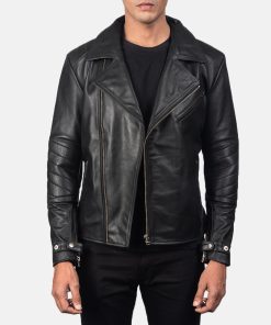 Men's Raiden Black Leather Biker Jacket
