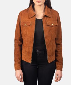 Suzy Brown Suede Jacket For Women